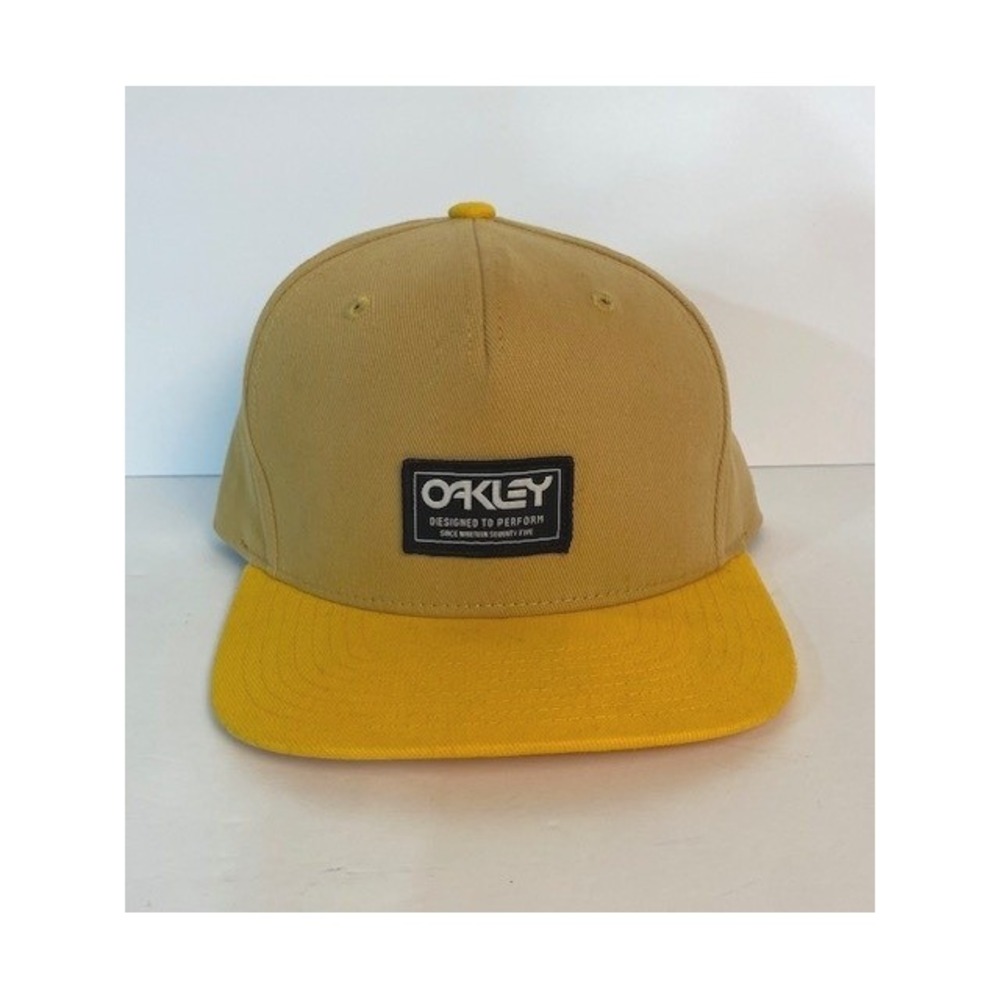 Oakley B1B Patch Snapback Hat Tan Yellow Flat Brim FOS901053